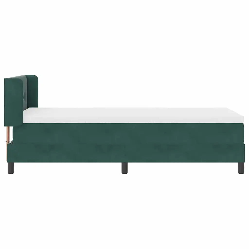 Letto a molle con materasso-Struttura Letto con Materasso Verde Scuro 200 x 90 cm Poliestere 928011