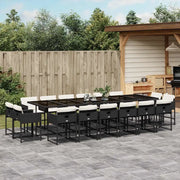 Set da Pranzo da Giardino 17 pz con Cuscini Nero in Polyrattan 3211422