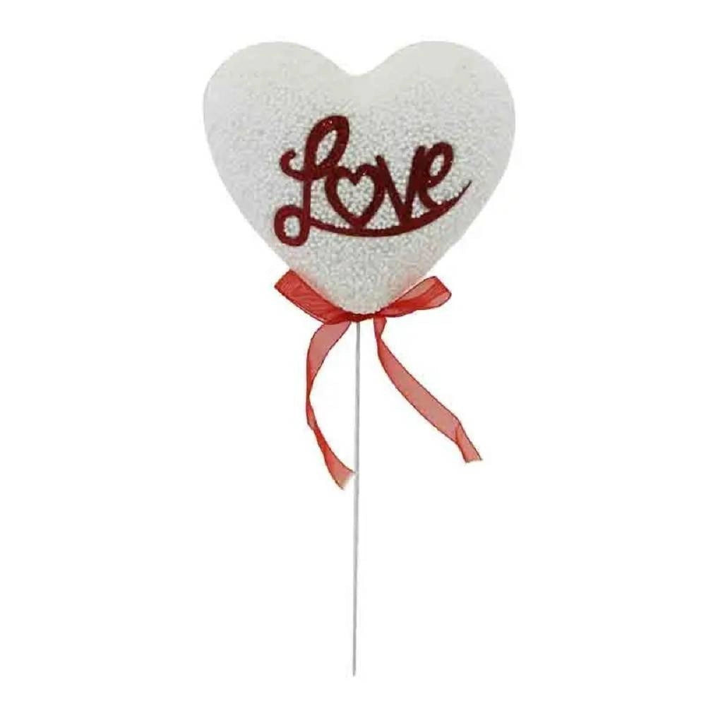 Trade Shop - Set 2 Cuori Polistirolo Stand 69086 Scritte San Valentino Modelli Assortiti 10cm -
