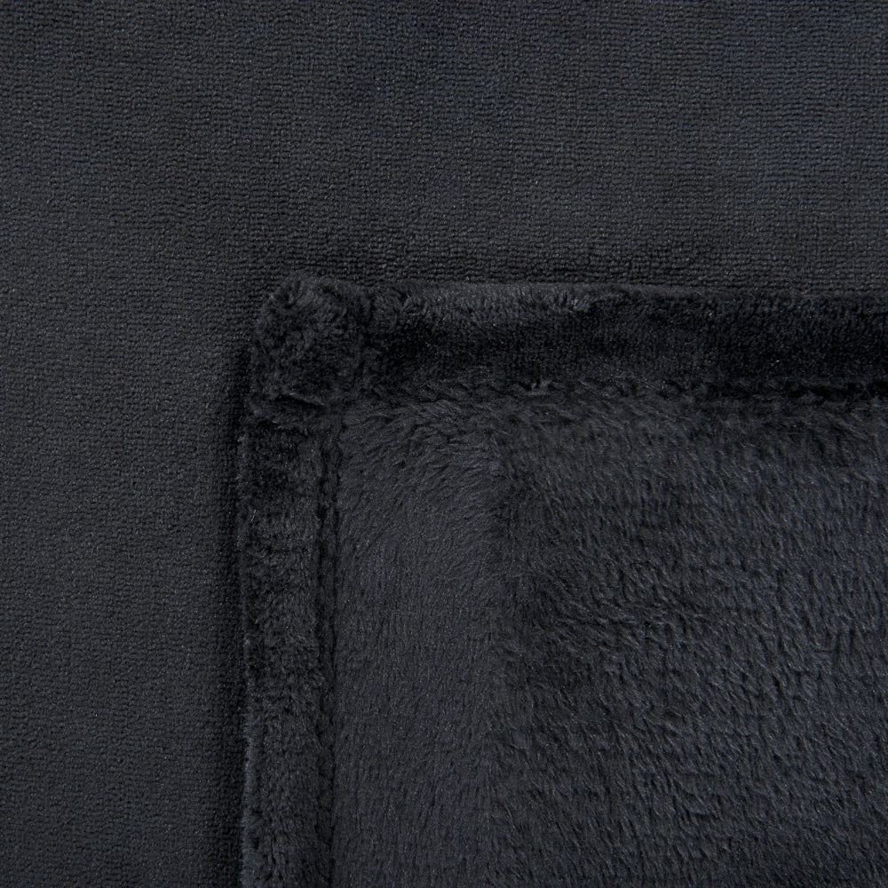 Coperta plaid in poliestere nero 150 x 200 cm morbido durevole letto divano soggiorno stile classico