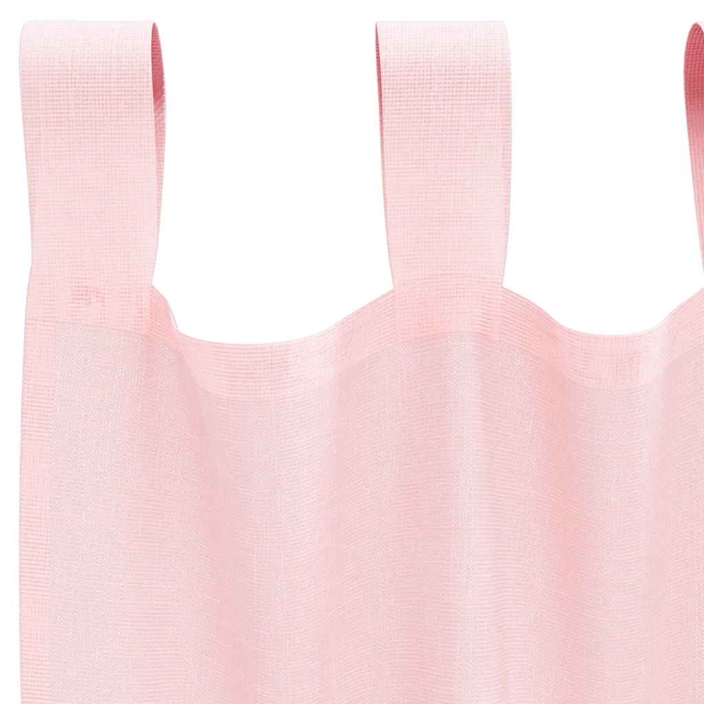 Tende in Voile con Tasche per Aste 2 pz Rosa Chiaro