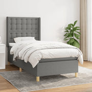 Giroletto a Molle con Materasso Grigio Scuro 90x190 cm Tessuto 3132274