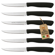 Akitaink Set 6 Coltelli da Bistecca con Lama Dentata