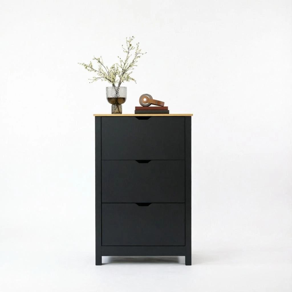 ARMADIO PORTA SCARPE 72x26x112 cm Bianco/nero in pannello truciolare E1