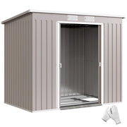 Casetta da Giardino ¨C Zephmum ¨C Grigio Chiaro 213x130x172 cm