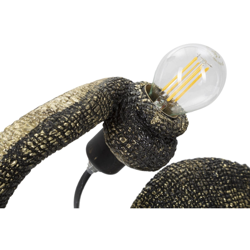 Lampada da Tavolo Camaleonte, Nero, Poliresina, 37,5x16,5x22 cm, Seven Design