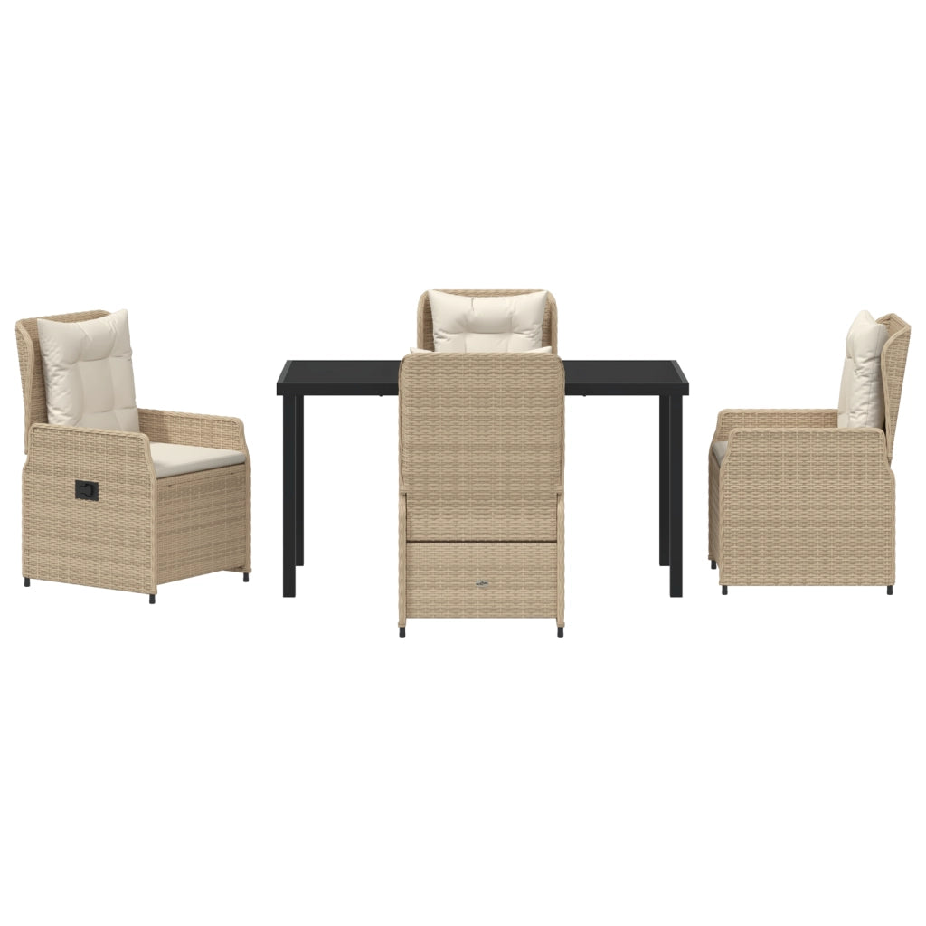 Set da Pranzo da Giardino  da 5 Pezzi Beige Polyrattan