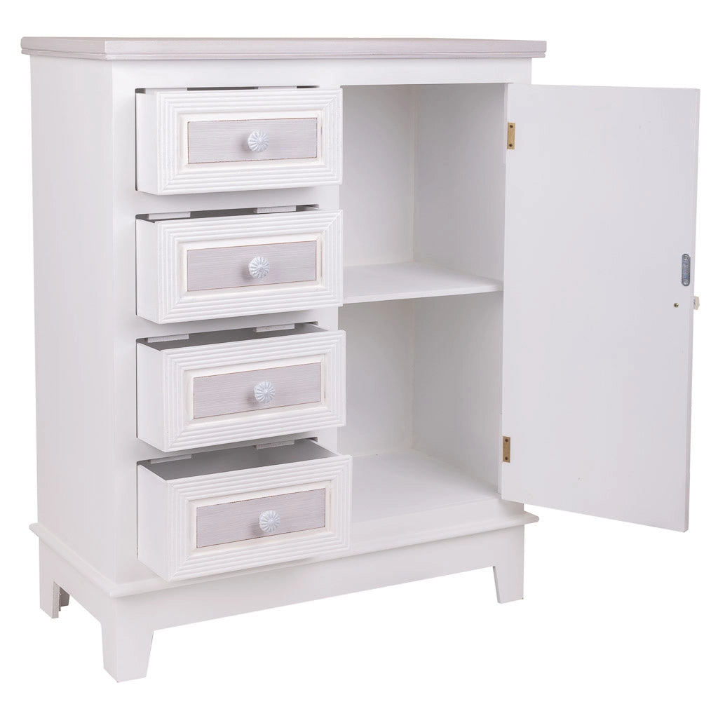 Mobile da ingresso in legno bianco 66x32x84 h