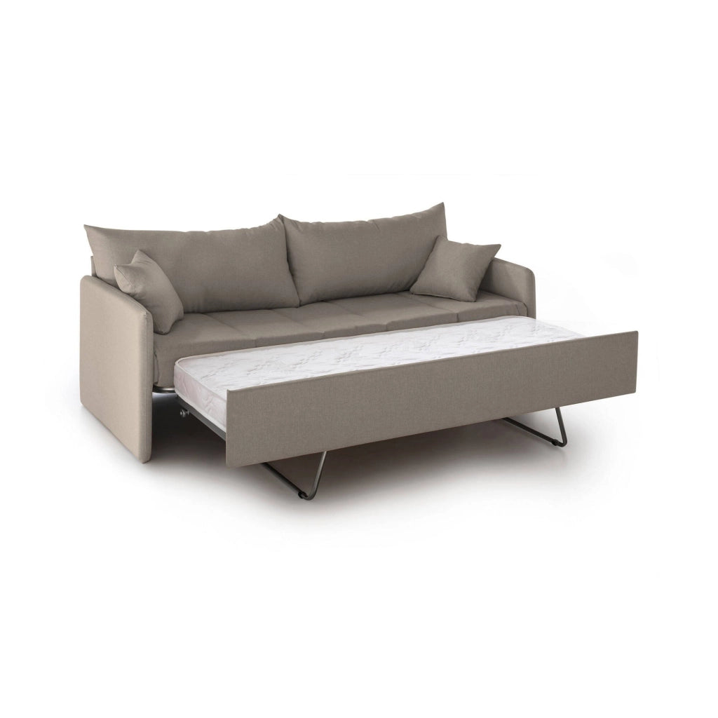 Avellana, Divano Letto 3 Posti Sfoderabile Made in Italy, 205x86 cm Grigio Tortora