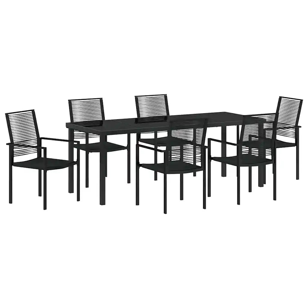 Set da Pranzo per Giardino 7 pcs Nero 3379168