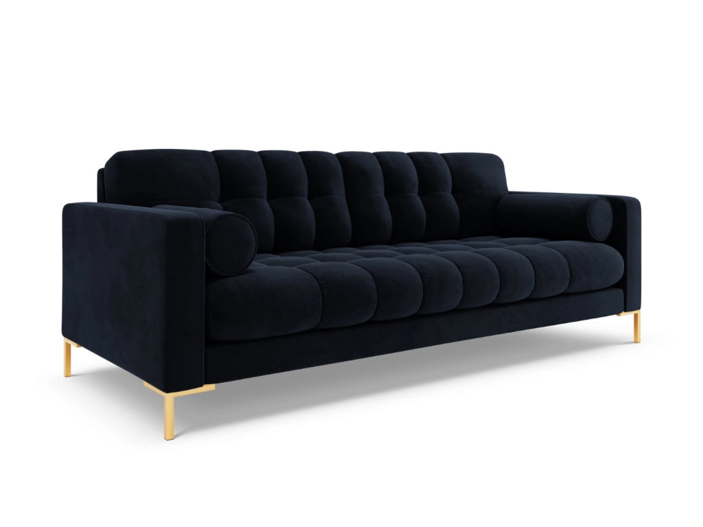 Cosmopolitan Design - Divano "Bali" 4 posti in velluto blu scuro 