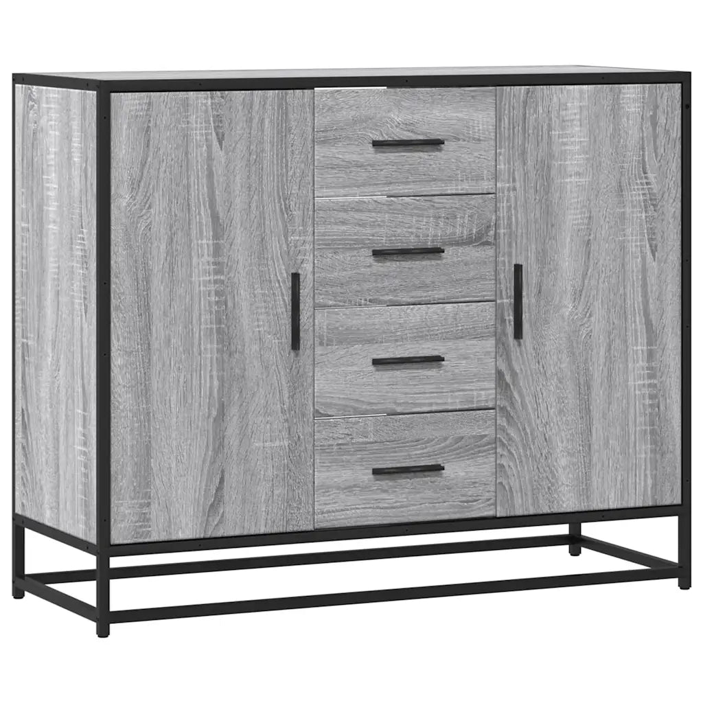 Credenza Grigio Sonoma 92x35x76 cm in Legno Multistrato