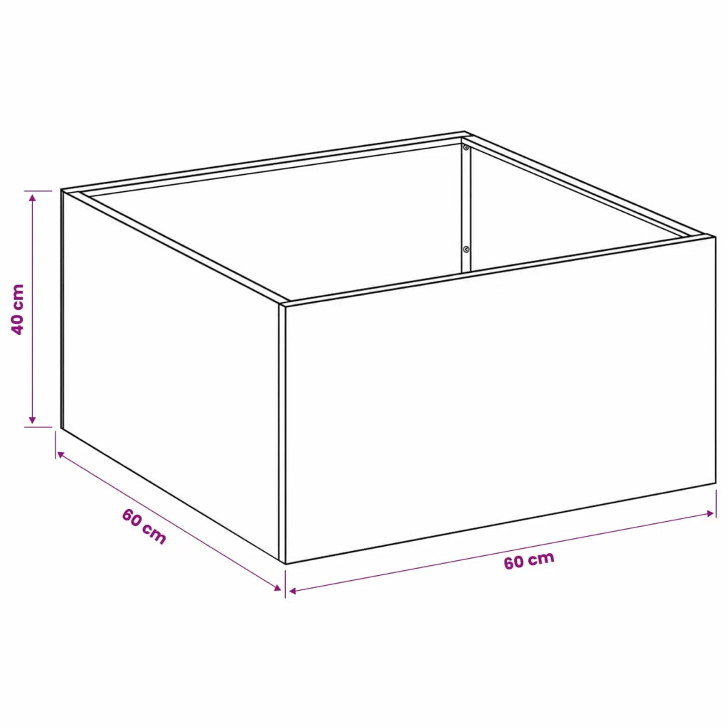 Vaso da giardino 2 pz Nero 60 x 60 x 40 cm 8005093