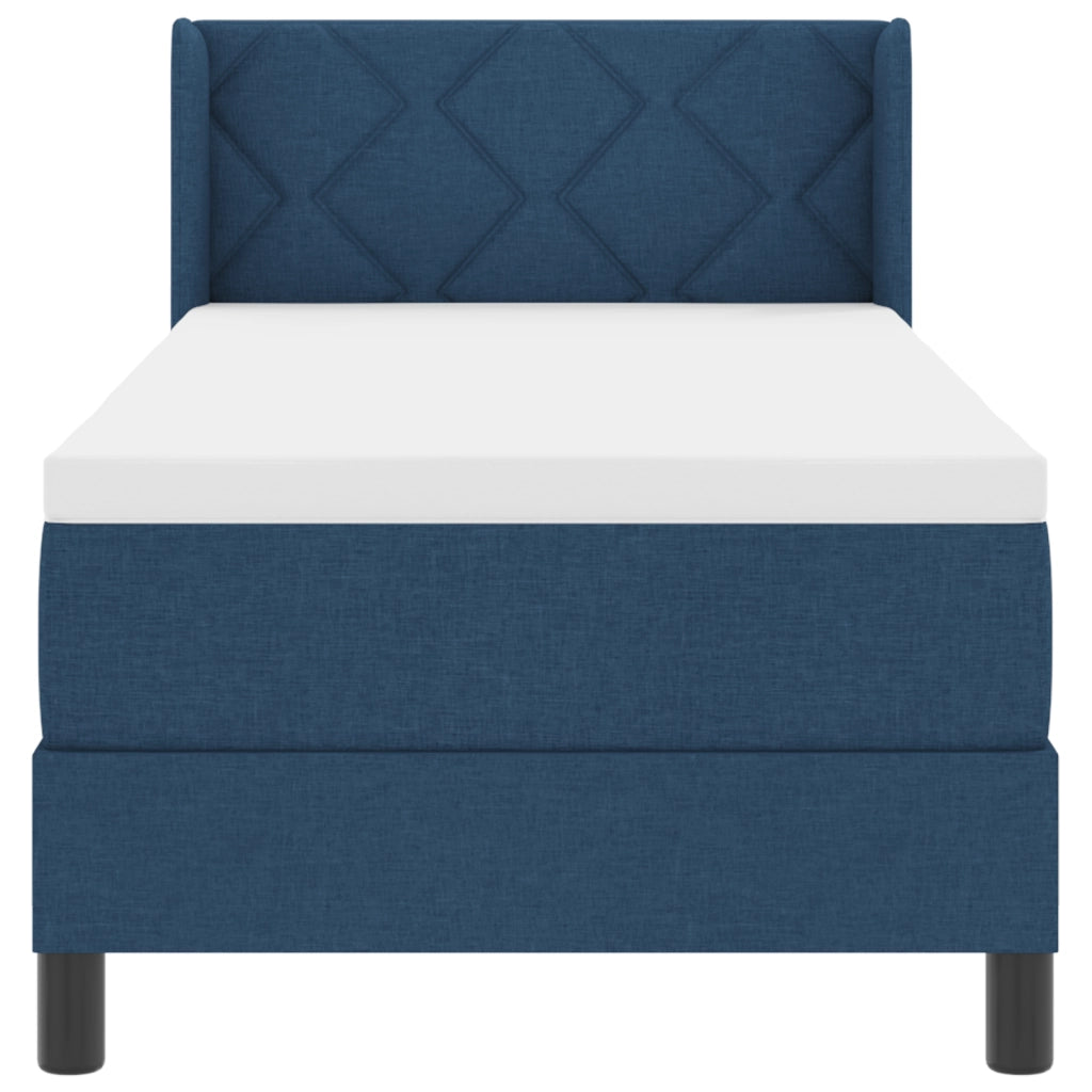 Letto Box Spring  con Materasso Blu 80x200 cm Tessuto