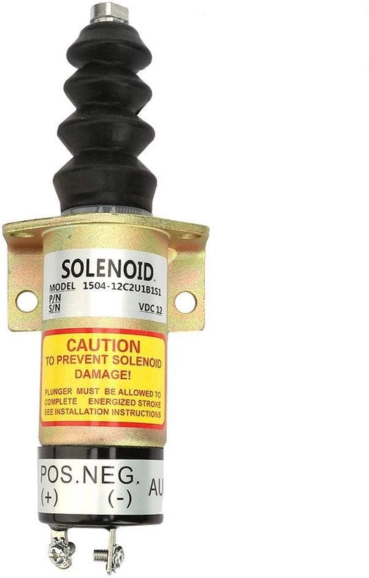 Solenoide di Interruzione 12V - Carcassa in Acciaio - Interruttrice Motorizzata - Kit di Ricambio 1504-12C2U1B1S1 - Duraturo - Resistente alle Alte Temperature - Solenoide di Arresto