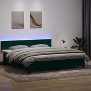 Giroletto a Molle con Materasso Verde Scuro 180x220 cm Velluto