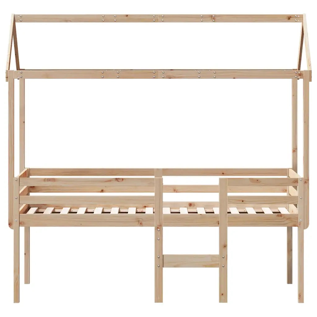 Letto a Soppalco con Tetto 80x200 cm in Legno di Pino 3282135