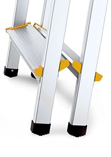 Drabest DD2X3 Scala Doppia Alluminio Pieghevole 2x3 Gradini Portata 150 Kg Certificata EN 131