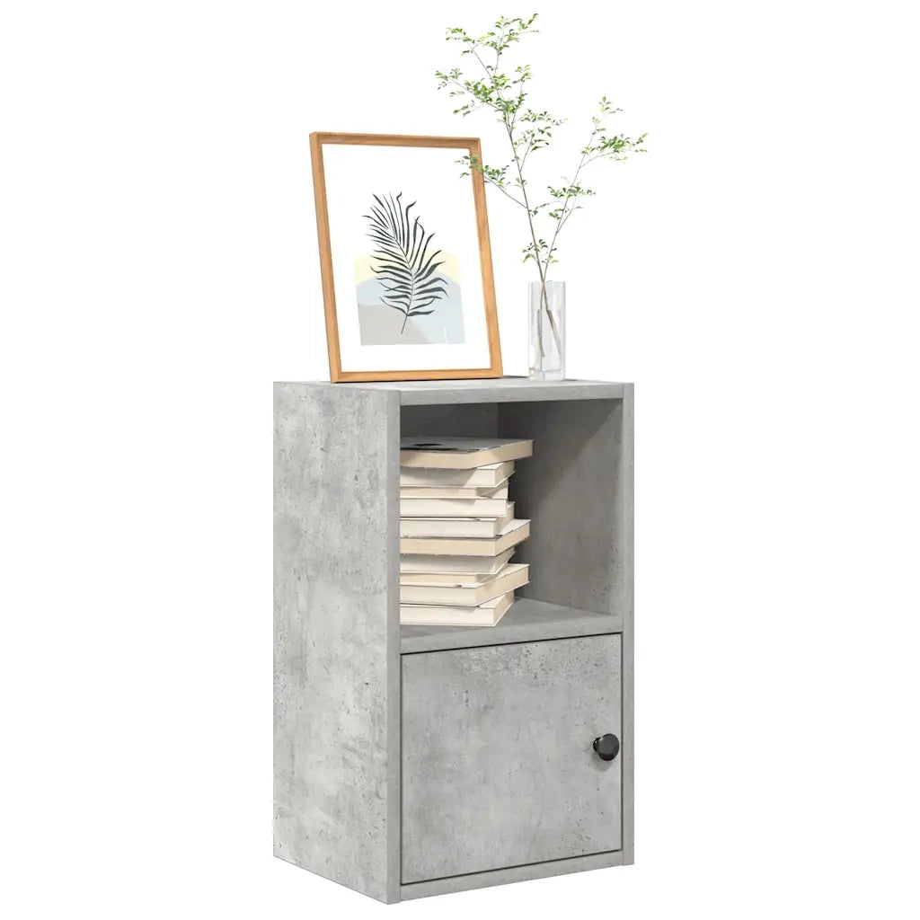 Libreria-Scaffale per Libri-Mobile di Stoccaggio Grigio Cemento 31x24x52 cm in Legno Multistrato