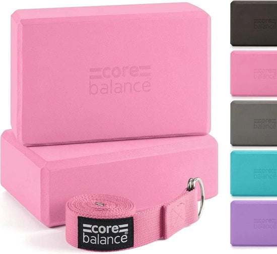 Set di Blocco Yoga - Pallette di Schiuma EVA con Cinghia di Stretta con D-Ring