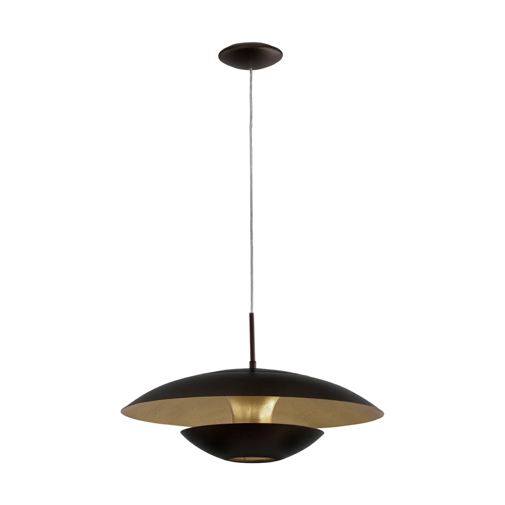 Lampadario A Sospensione Contemporaneo Nuvano Acciaio Marrone Oro 1 Luce E27