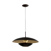 Lampadario A Sospensione Contemporaneo Nuvano Acciaio Marrone Oro 1 Luce E27