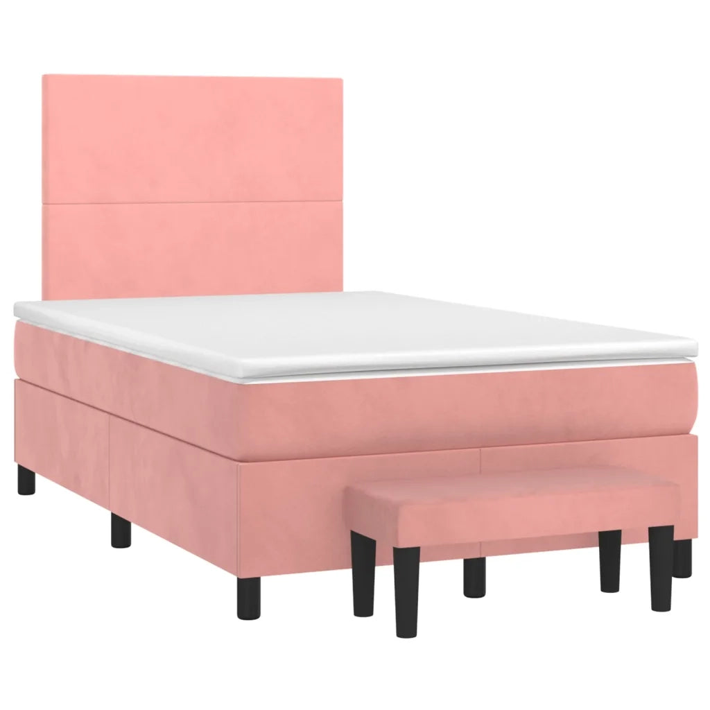 Giroletto a Molle con Materasso Rosa 120x200 cm in Velluto 3137718