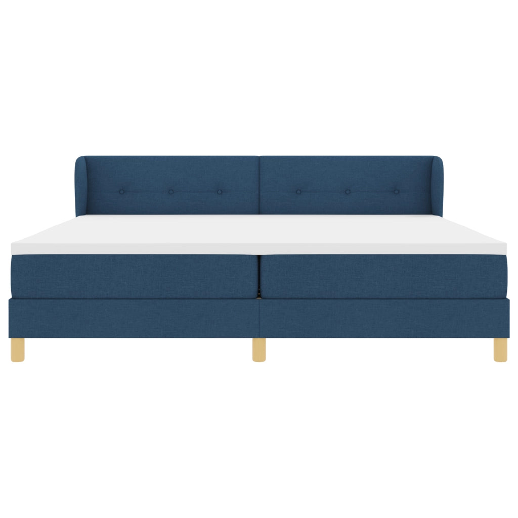 Letto con Rete a Prezzo con Materasso Blu 200x200 cm Tessuto