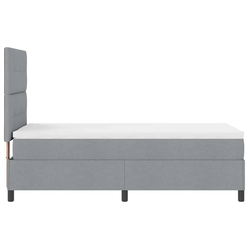Letto a molle con materasso Grigio chiaro 100 x 200 cm Tessuto 3342844