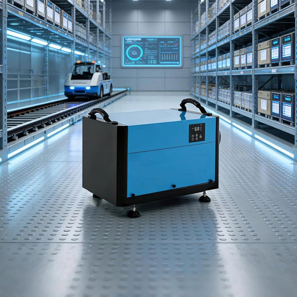 Deumidificatore Elettrico 73,5 L/Giorno, 403 m³/H, Deumidificatore Professionale 3 Modalità, Tubo di Scarico, Filtro Rimovibile, per Cantine, Magazzini, Scantinati (Blu, 58 X 38 X 36 CM)