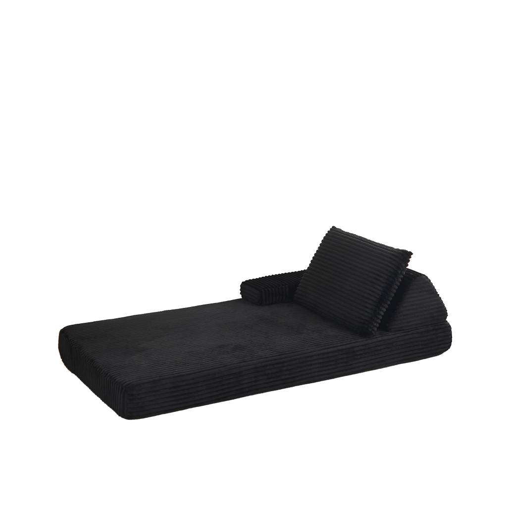 DIVANO MODULARE 211 cm in velluto a coste nero