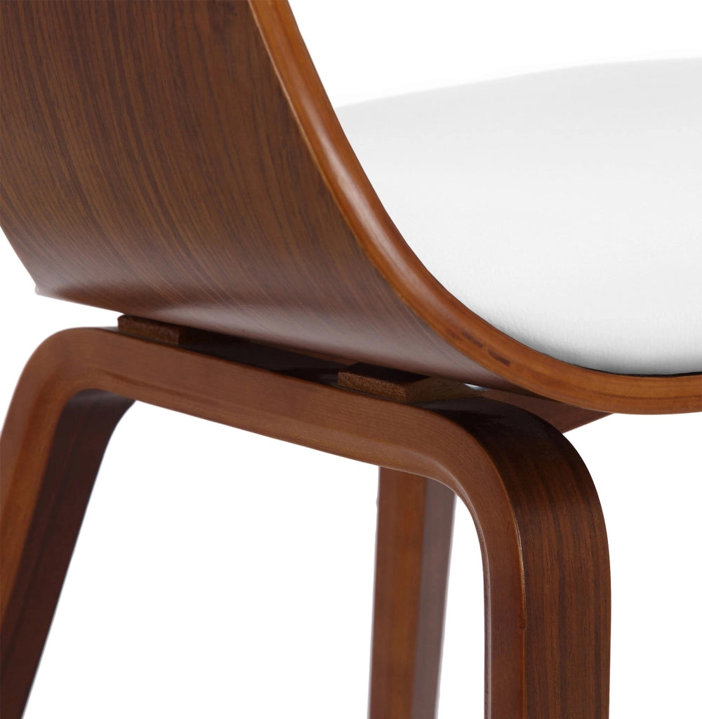 Sedia Kingston in Similpelle Noce/bianco