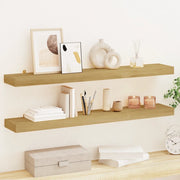 Mensole da Parete 2 pz 90x15x4 cm in Legno Massello di Teak 340756