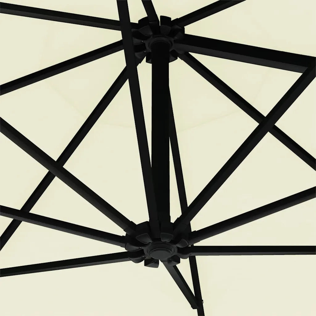 Ombrello | Parasolne da Giardino a Parete con LED 300 cm Sabbia