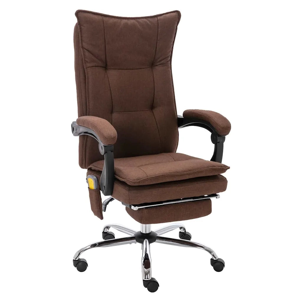 Sedia Massaggiante da Ufficio Marrone in Tessuto 20374