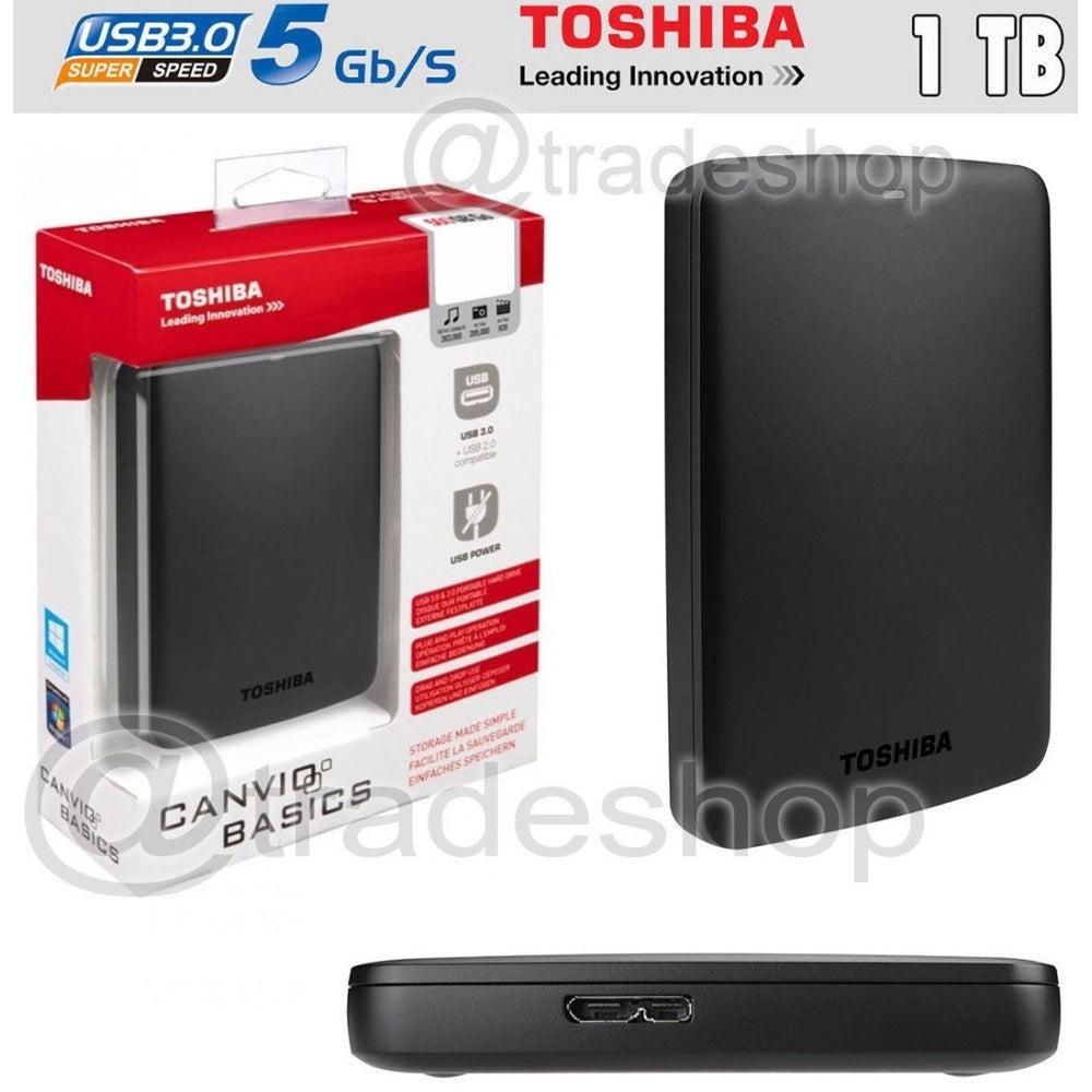Trade Shop - Hard Disk Toshiba 2,5" 1 Tb 1000gb Esterno Hdd Autoalimentato Harddisk Usb 3.0 -