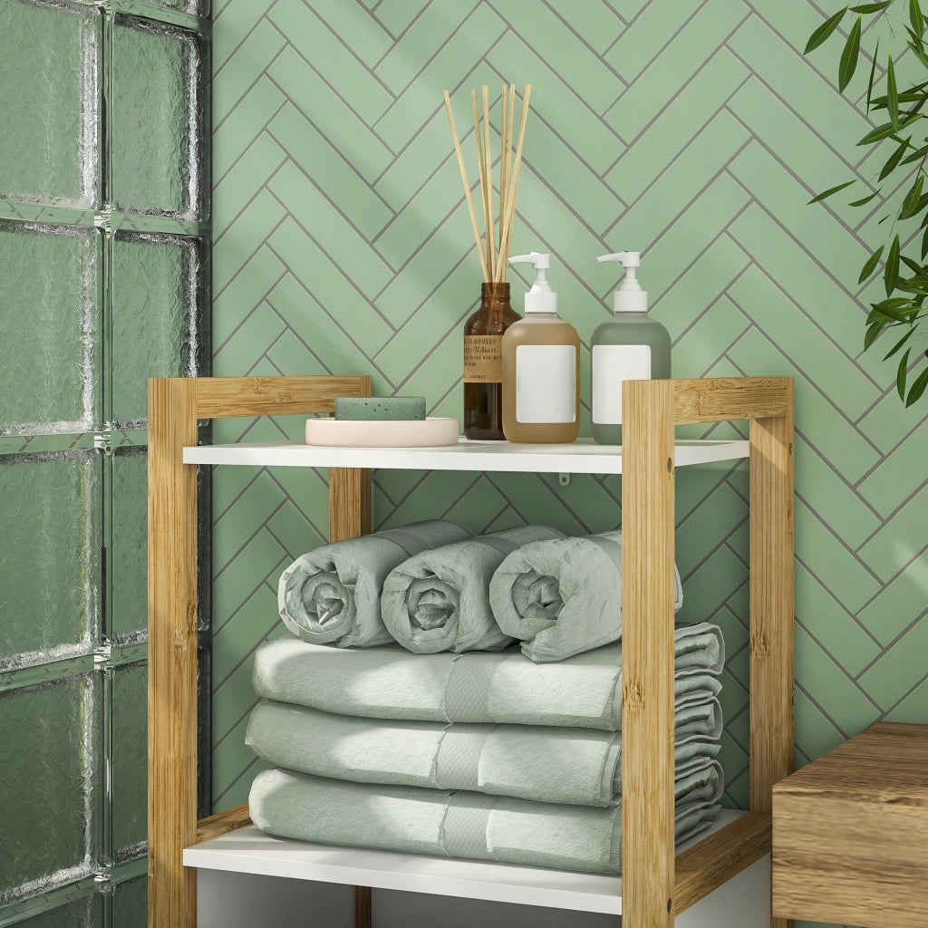 Mobiletto per bagno con cestello in bamb¨´ ¨C zephmum ¨C 40x30x86,5 cm
