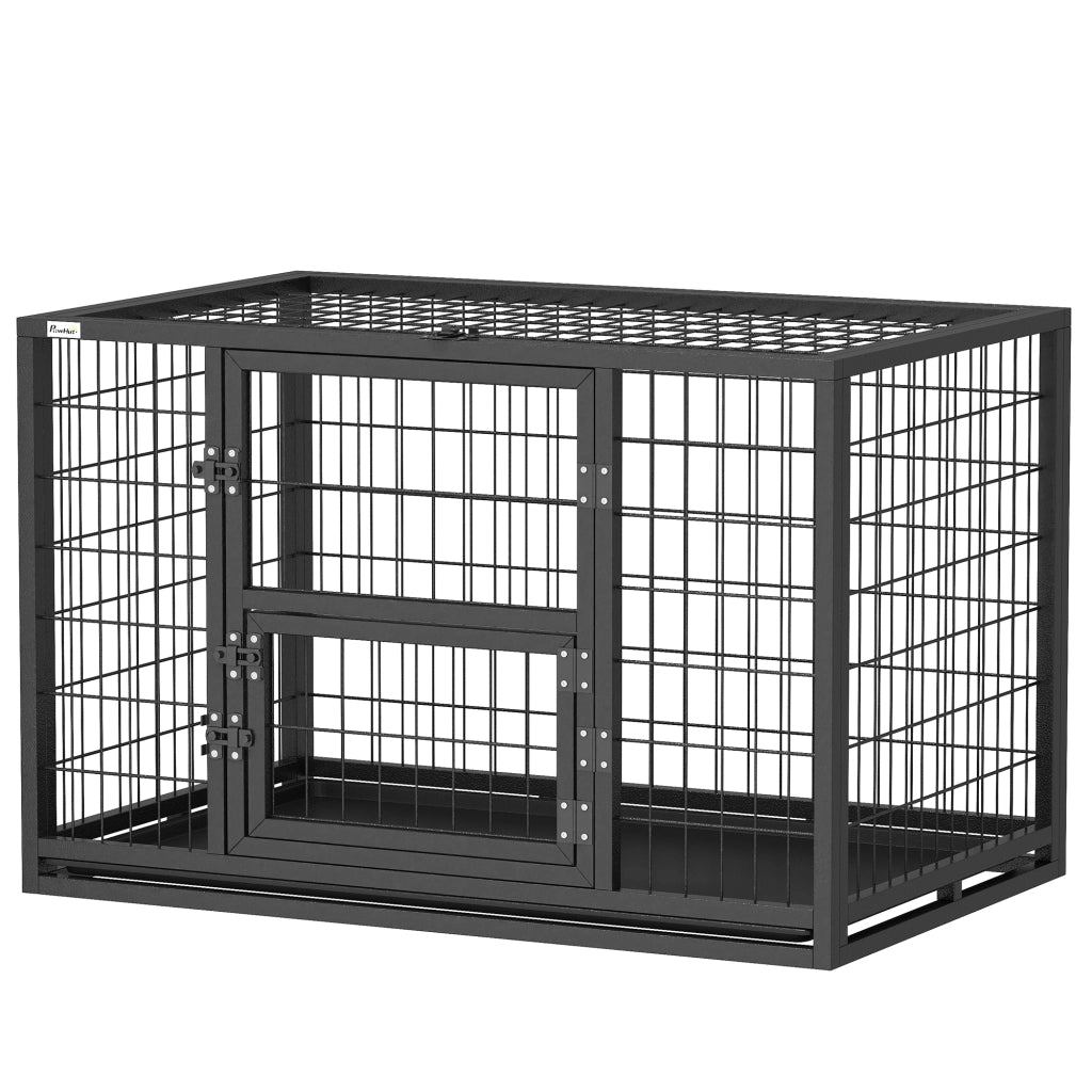 Cuccia per Cani Interna con Porta e Tetto Aprile ¨C zephmum ¨C Nero 94x60x64 cm