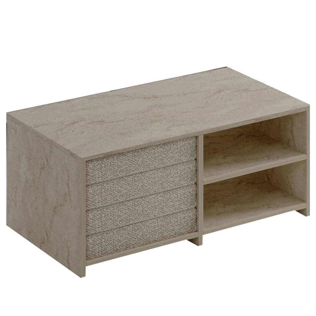 Tavolino in legno "Gord" - 90 x 45 x 44 cm - Travertino