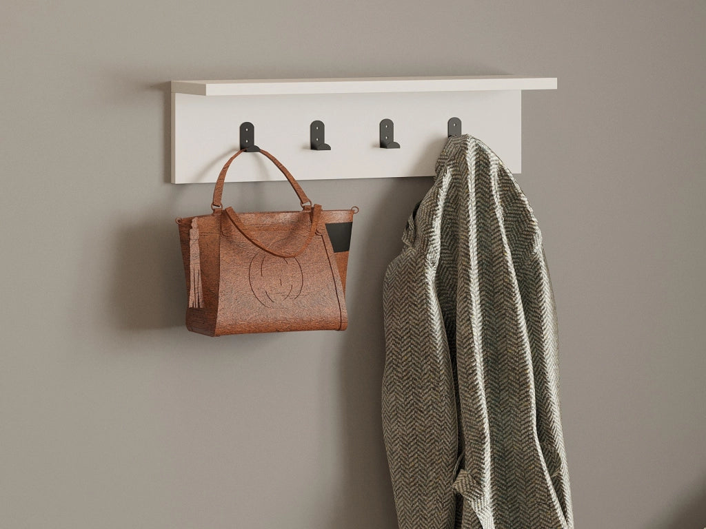 Mensola da parete in legno "Ayla" - 60 x 16 x 14 cm - Bianco