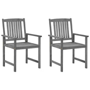 Sedie da Giardino con Cuscini 2 pz in Massello di Acacia Grigio 3061249