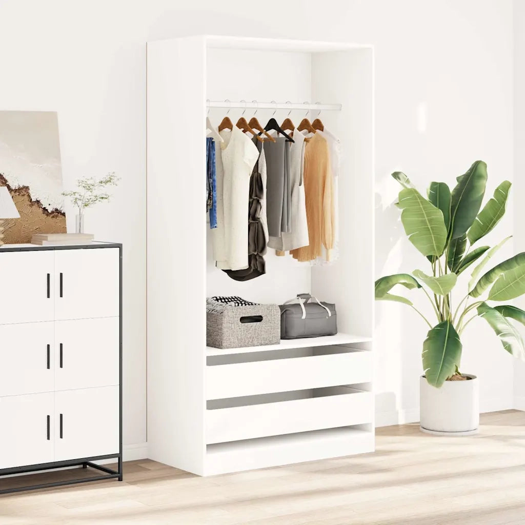 Armadio Bianco 100x50x200 cm in Legno Multistrato CFW2890138