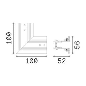 Connettore Incasso Orizzontale Elettrificato Dali Ego Alluminio Bianco
