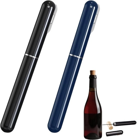 Stopper per pompa a aria 2 in 1 - Treccia di vite - Taglierino in alluminio - Design elegante - Facile da trasportare - Adatto per uso domestico/ristorante - Apripetole