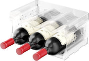 Wijnrek astackabile per bottiglie in plastica - Set da 2 - contenitore stretto per frigorifero - fino a 6 bottiglie - archiviazione per cucina, soggiorno, salotto