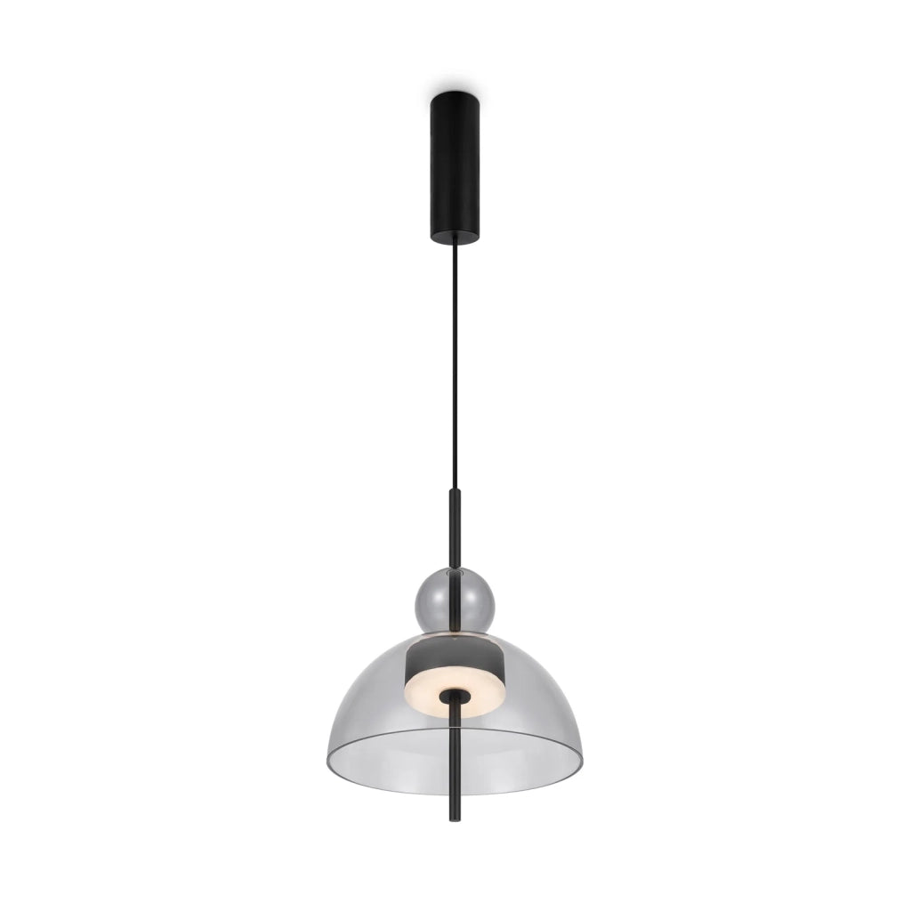 Maytoni Lampadario Moderno Bangkok 1 luce LED integrato nero metallo vetro