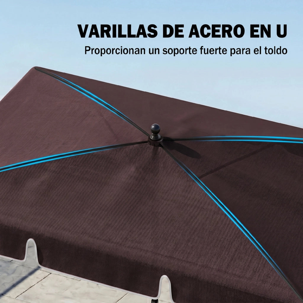 Tenda da sole rettangolare ¨C zephmum ¨C marrone 2x1.3x2.5 m
