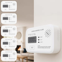 Set 5x Rilevatore monossido di carbonio con display 120 x 74 x 31 mm, allarme CO con batterie sostituibili incluse