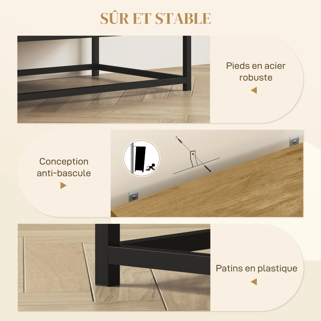 Buffet con 2 cassetti e ripiano regolabile ¨C zephmum ¨C 80x40x78 cm naturale