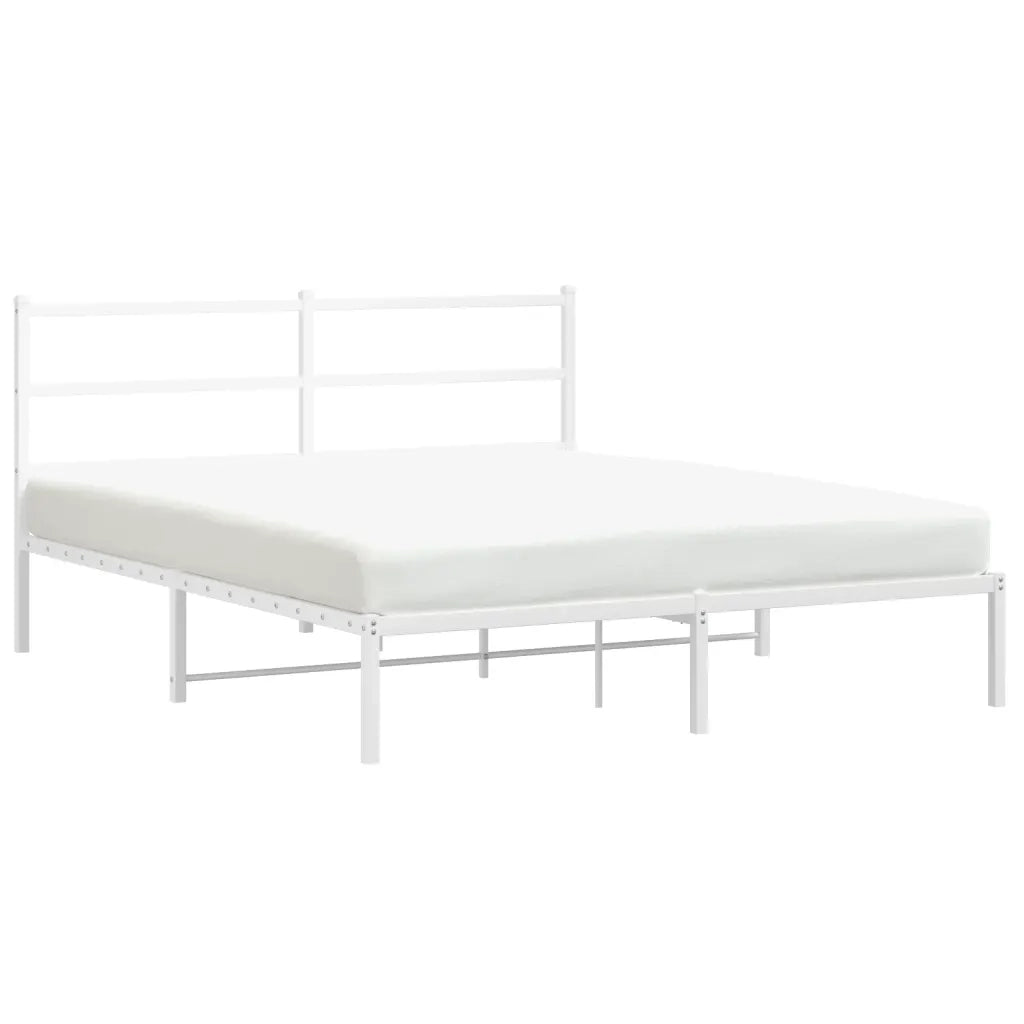 Giroletto con Testiera Metallo Bianco 160x200 cmcod mxl 86525